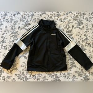 Adidas Black Training Jacket Size 8 Black/White Excellent Condition